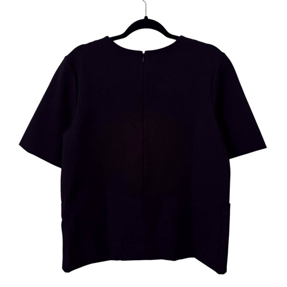 Everlane Size Large Black Minimalist Pockets Thick Knit The Ponte Blouse Top - Picture 5 of 7